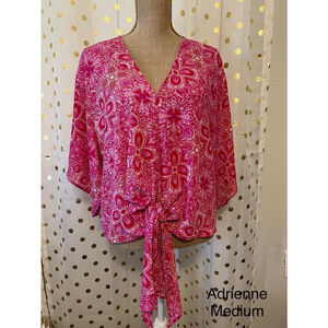Boutique tie front blouse size medium